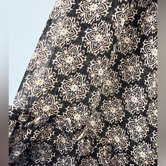 MISA Ananda tiered ruffle maxi skirt smocked elastic waist metallic print small - Picture 9 of 12